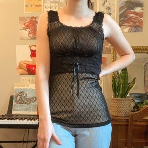 ❌sold on Mercari❌ Vintage 90s/y2k milkmaid style lace tank top